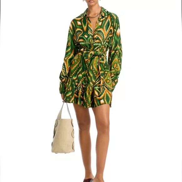 Farm Rio Pineapple Ikat Long Sleeve Minidress - Picture 4 of 10